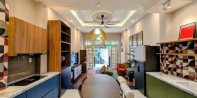 Bán biệt thự: Phong cách  MID CENTURY MODERN - 40m2# 4 Tầng BTCT sổ A4(3PN MASTE