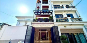 Bán nhà riêng: Nhà đường thông, DT:4x20M, Lửng, 3Lầu, 4PN, Gara ô tô, P.thờ, S.t