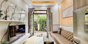 Bán nhà riêng: ️Nhà NƠ TRANG LONG giao PHAN VĂN TRỊ hẽm  thông - DT: 3.59 33m