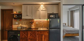 Nhà hàng - Khách sạn: Căn hộ 1PN full nội thất gỗ cao cấp máy giặt riêng view đẹ