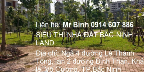 Bán đất Khả Lễ 1, cạnh đường Lê Lai, Khu Võ Cường, TP.Bắc Ninh
