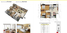 Bán gấp căn hộ góc, 03 phòng ngủ, DT 92 m2 thông thuỷ, toà B chung cư Gemek Towe