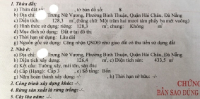Bán nhà mặt tiền đường Trưng Nữ Vương đoạn gần cầu rồng quận Hải Châu