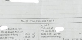 chính chủ bán nhà cấp 4 MT đường Trần Cao Vân gần UBND phường Xuân Hà