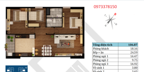 Bán chung cư Việt Đức Complex, 106m2, hoàn thiện cơ bản, 26tr/m2