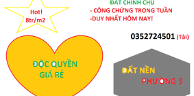 Đất đô thị 80 m2 - Nền mặt tiền đường nhựa kế vòng xoay lớn 7.8tr/m2 (bao giá)