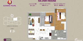 Chính chủ bán căn 2 phòng ngủ thiết kế hợp lý view Sông sài Gòn