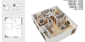 Bán gấp căn hộ ở quận Hoàng Mai, gần trung tâm Hà Nội. 3 Ngủ 2 WC. Chỉ 23tr/m2