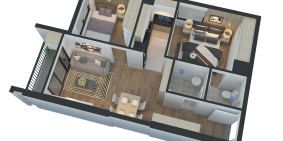 Bán chung cư 2PN + 2WC cách đường Giải Phóng 100m, giá 1.42 tỷ