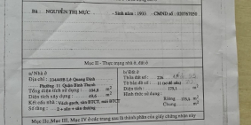 Chính chủ cần bán nhà vị trí đẹp, giá tốt tại quận Bình Thạnh, Tp HCM.