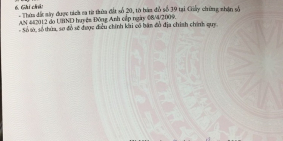 Bán lô đất cạnh trường MN Sáp Mai, Đông Anh,54.5m (MT 4m), SĐCC