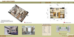 CC Đồng Phát Park View Tower: 76m2. 2 phòng ngủ. Hướng Bắc. 1.75 tỷ (bao phí)