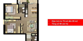 Bán căn 2 ngủ 89m2 CC Nam Đô Hoàng Mai, Hà Nội. 2.25 tỷ. Đông Nam