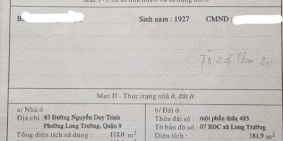 Bán gấp nhà mặt tiền Nguyễn Duy Trinh quận 9 giá 16,5 tỷ thương lượng.