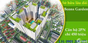 Bán lỗ căn hộ 2PN Góc 62m2, Bcons Garden - TRUNG TÂM Dĩ An - trả trước 350TR