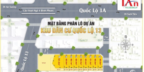 Bán gấp 9 lô đất liền kề ngay mặt tiền QL 13 kế khu đô thị Vạn Phúc