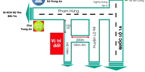 Bán đất Trung An, giá 650tr, đường đan 3m cách Phạm Hùng 100m