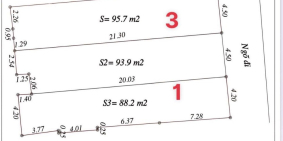 Bán 2 lô đất phố Nguyễn Hữu Cầu, TP HD, diện tích ~90m2, mt 4.5m, đường ô tô, gi