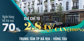 Bán Nhà Phố Vienna Town Bà Rịa, 2.8 tỷ/1Trệt 2Lầu, Thanh toán 12 tháng, CK3%