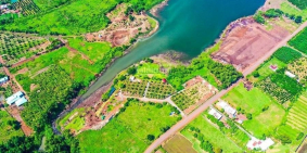 Đất 2 mặt tiền đường 765 cạnh hồ suối môn chỉ 10 triệu/m2