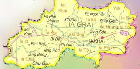 BÁN ĐẤT ĐƯỜNG LIÊN HUYỆN, Thị trấn Iakha, IAGRAI MẶT ĐƯỜNG RỘNG 12m