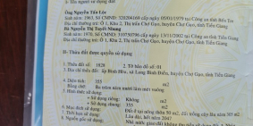 Bán nhà đất xã Long Bình Điền, Chợ Gạo, mặt iền đường nhựa Lộ Kênh Ngang.