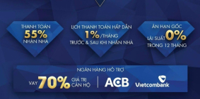 BÁN CĂN HỘ 2PN - 2WC MẶT TIỀN QUỐC LỘ 1K, THANH TOÁN HẤP DẪN 1%/THÁNG.