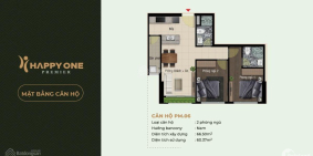 Căn 2PN diện tích 66.5m2 tầng đẹp giá chỉ 3,35 tỷ bao thuế phí sang nhượng