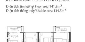 CẮT LỖ CĂN HÔ DIAMOND BRILLIANT 3PN 2WC DIỆN TÍCH 141M2