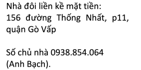 Nhà lớn 170m2 đường Thống Nhất quận Gò Vấp cho thuê nguyên căn giá 70 Triệu