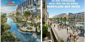 Bán nhà phố thương mại- Townhouse Merryland Quy Nhơn- 3 tầng 1 tum 298m2, 6 tỷ 2