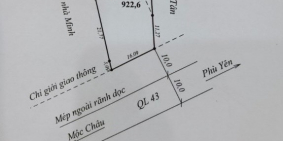 Bán gấp mảnh đất siêu đẹp 930m Full sổ gần trung tâm huyện Mộc Châu