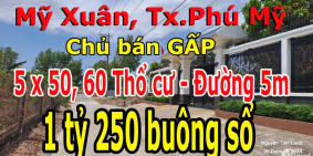 Cần tiền chủ bán gấp đất Mỹ Xuân giá rẻ, có 2 lô liền kề