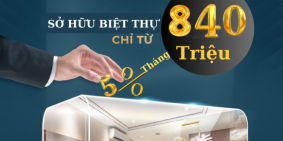 Mở bán biệt thự ven sông trung tâm đảo ngoc, ck 12%, NH Vay 70%, Tặng 60 tr