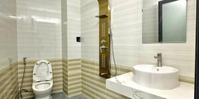 nhà mới xây gần cây xăng 75 sổ riêng đã lên thổ cư đường ô tô