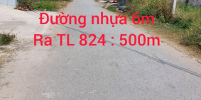 Xả lỗ bán 5x25m đất thổ cư 1/đường TL824 (đường 2 chấm Than)trung tâm Đức Hòa