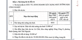 Chuyển Nhượng Gấp 2ha (20.000m²) Đất Công Nghiệp KCN Sông Công 2, Thái Nguyên