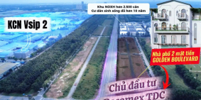 Nhà phố 2 mặt tiền đường 40m, diện tích 125m2, kế khu tái định cư Hòa Lợi