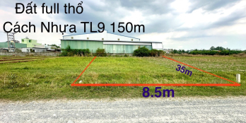 bán đất 1/ ngắn TL9 DT: 303m2 full thổ cư giá 1.9 tỷ Mỹ Hạnh Bắc