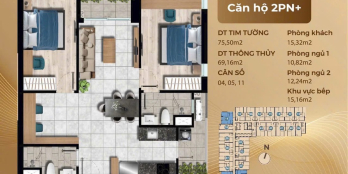 BÁN CĂN HỘ THE GIÓ 2PN 65m2  VIEW SÔNG ĐỒNG NAI - GIÁ GỐC CĐT - BANK 70% SỔ HỒNG