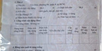 Mua là lời - chỉ 10,2 tỷ - mặt tiền Tôn Đản - sổ 84,5m2 (ngang 5,6m x 16m)