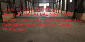 Cần cho thuê kho xưởng 350m2 tại khu Võ Cường, TP.Bắc Ninh