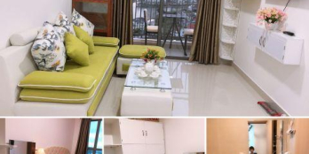 Chung cư The Sun Avenue 1PN full nội thất cho thuê - View sông + đảo kim cương - Hình thật.