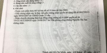 NGÂN HÀNG QUÂN ĐỘI THANH LÝ GẤP MT HÀ HUY GIÁP Q12 DT 282M2 TC , SHR