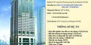 Cần bán gấp căn hộ 3 phòng ngủ chung cư Petrowaco 97-99 Láng Hạ, view Láng Hạ - Hồ Thành Công