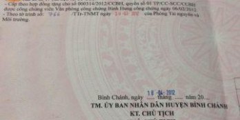 Nhà bác mình có mảnh đất ở Hoàng Phan Thái, X. BC, Bình Chánh, TP HCM cần bán