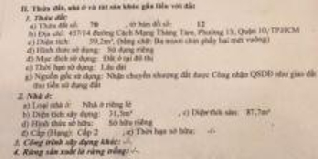 Nhà hẻm xe hơi 457/14 Đường CMT8, Quận 10