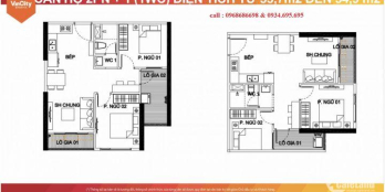 Bán  căn 2PN + 1wc. dự án Vinhomes Smart City - Tây Mỗ - Nam Từ Liêm. Hà  Nội Diện tích  59m2  tầng số 9 tòa S6 . hướng Đông Nam.