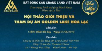 đất nền GOLDENLAKE hòa lạc . view hồ 3ha. giá từ 8.5tr/m2 . sổ đỏ chính chủ