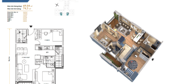 CHÍNH CHỦ CẦN BÁN CĂN HỘ 69,04m2 HÀ NỘI HOMELAND, BAN CÔNG ĐÔNG NAM, GIÁ 1,7 TỶ